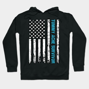 Tummy Ache Survivor USA American Flag Hoodie